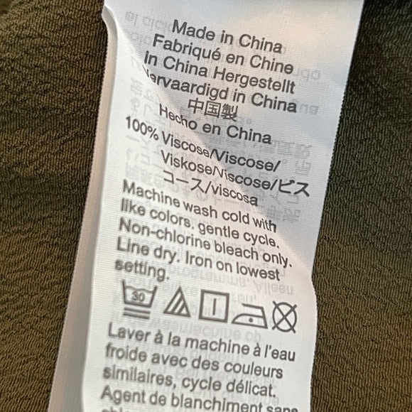 Madewell Novel Shift Sheath Dress Olive Green V-Neck Women's Small - Picture 9 of 10